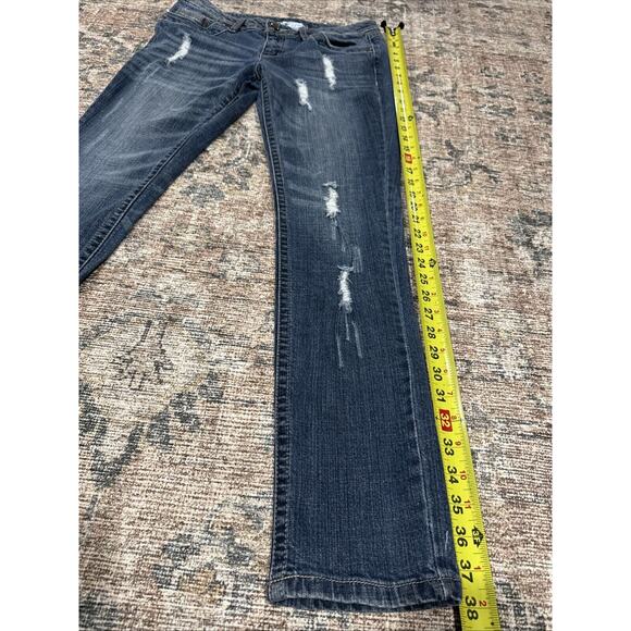 Candie's Bootcut Jeans Juniors Size 5 32x32 Distressed Stretch - Picture 5 of 13